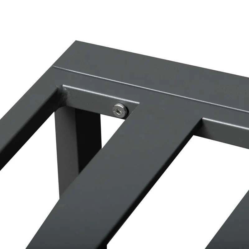 Outsunny 9 Piece Patio Dining Sets With Ottoman Table - Dark Grey - 84B-479V70 - Image 9