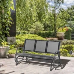 Outsunny 3-Seat Glider Rocking Garden Bench For 3 People - Texteline - 84B-531