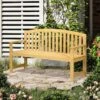 Outsunny 2 Seater Wooden Garden Bench - Orange - 84B-634V00OG