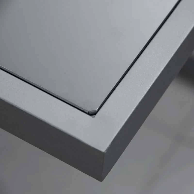 Outsunny 9 Piece Garden Dining Aluminium Cube Table Chairs & Footstool Set - Grey - 84B-657 - Image 9