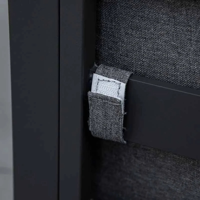 Outsunny 9 Piece Garden Dining Aluminium Cube Table Chairs & Footstool Set - Grey - 84B-657 - Image 10