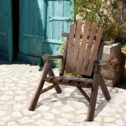 Outsunny Garden Adirondack Chair - Carbonised - 84B-730