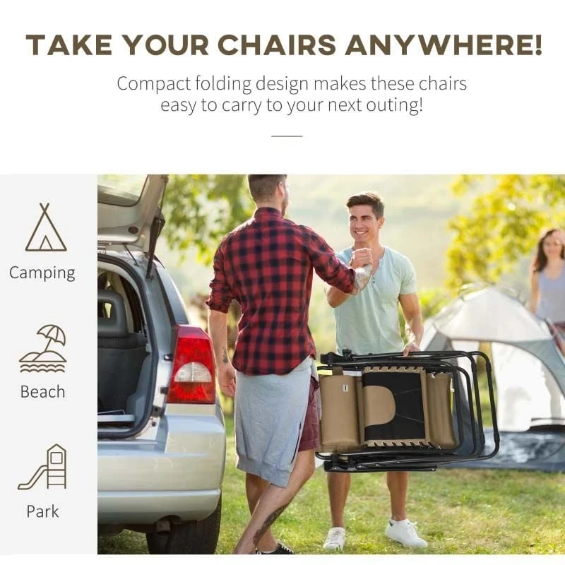 Outsunny Garden Sun Lounger Chair With Cup Holder - Brown - 84B-769V70CF - Image 5