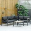Outsunny 4 Piece L-Shaped Garden Furniture Set - Grey - 84B-779V01