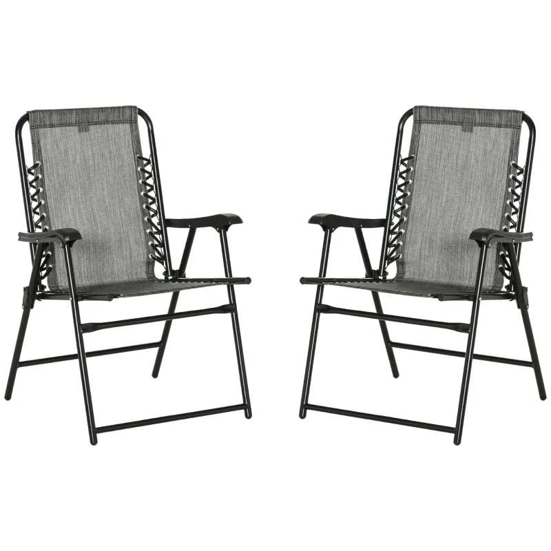 Outsunny 2 Piece Garden Chair Set - Grey - 84B-811GY - Image 2