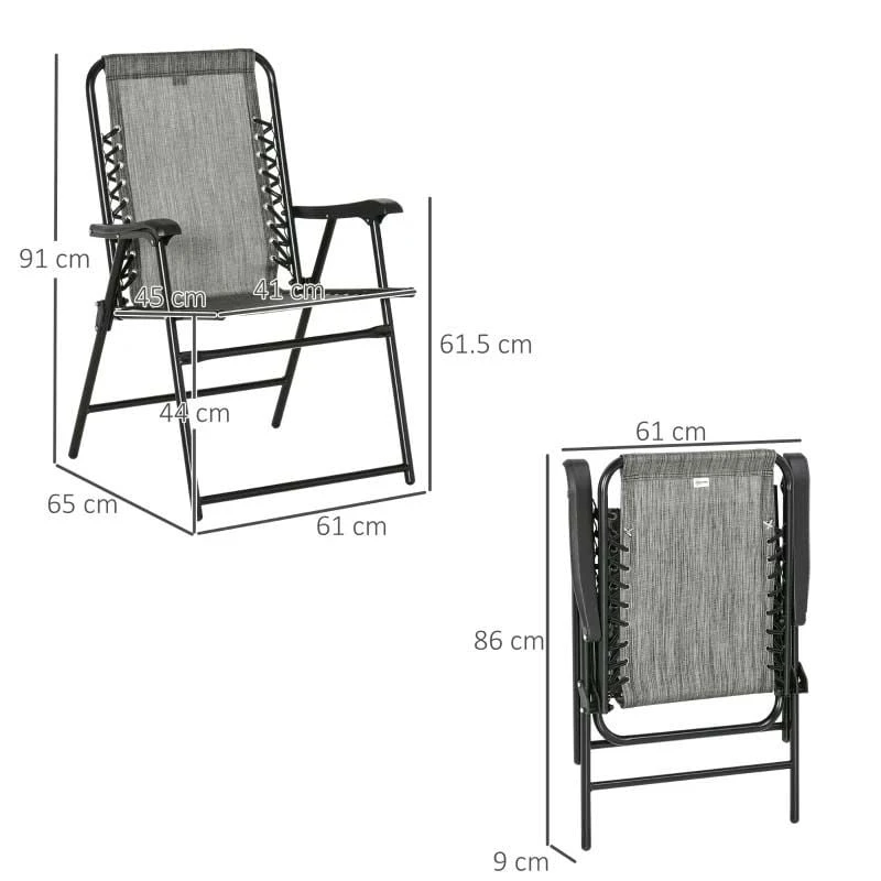 Outsunny 2 Piece Garden Chair Set - Grey - 84B-811GY - Image 3