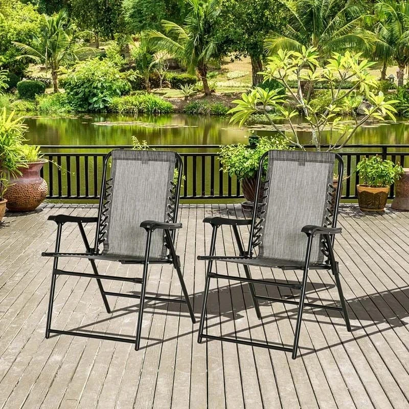 Outsunny 2 Piece Garden Chair Set - Grey - 84B-811GY - Image 9