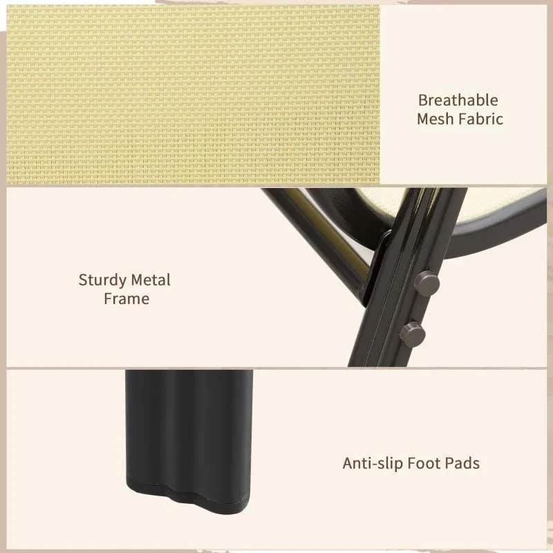 Outsunny Set Of 4 Stackable Garden Dining Chair Set - Beige - 84B-925BG - Image 10