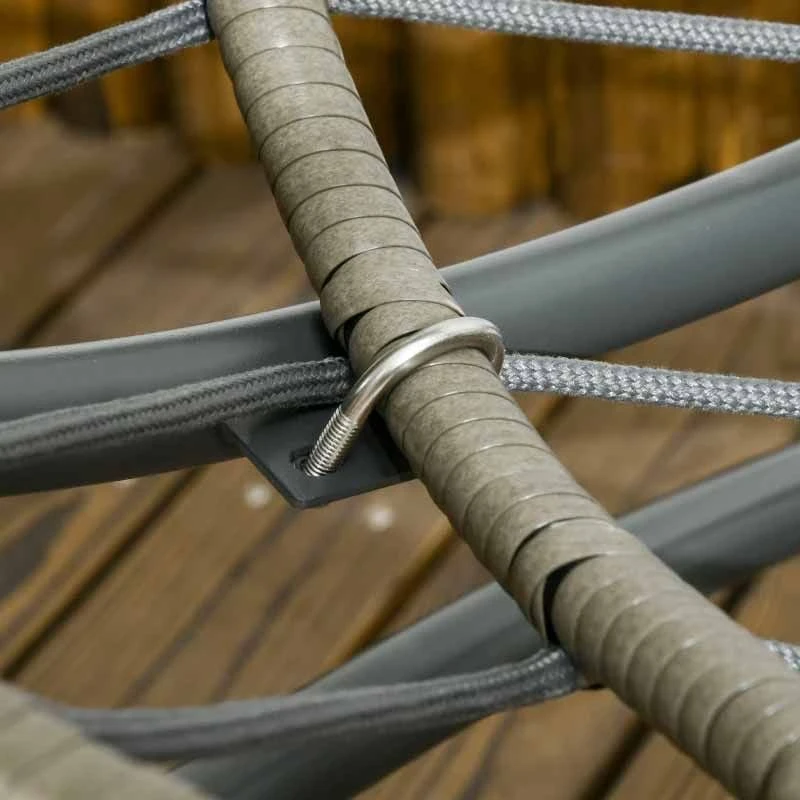 Outsunny Folding Rattan Egg Chair Freestanding - Grey - 84G-057V71GY - Image 3