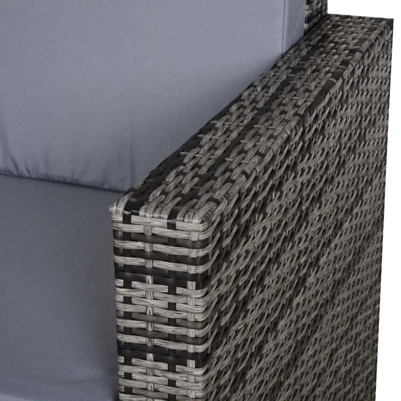 Outsunny Rattan 2 Seater Garden Sofa - Grey - 860-031GY - Image 8