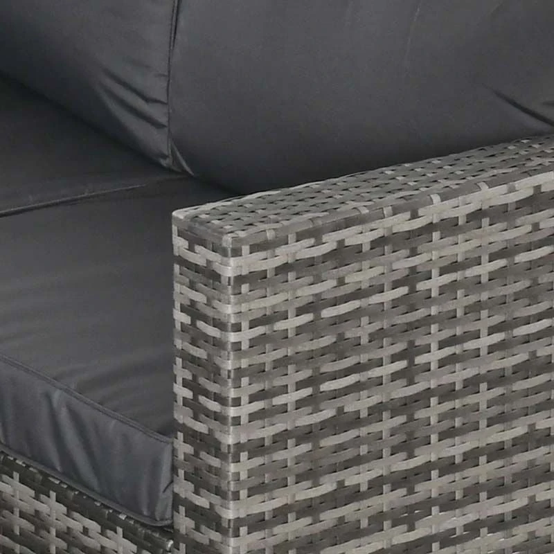 Outsunny 4-Seater Rattan Garden Furniture Set - Grey - 860-068GY - Image 7