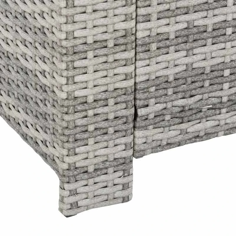 Outsunny 7-Seater Rattan Dining Set With Cushions - Grey - 860-069 - Image 7