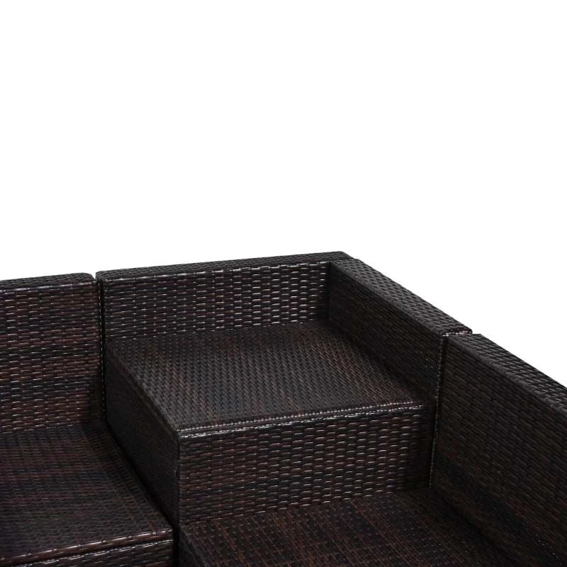 Outsunny 6-Seater Rattan Garden Furniture Set With Cushions - Brown - 860-072V01BN - Image 9