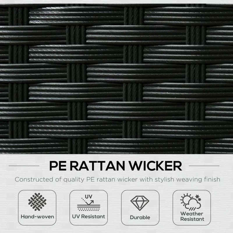 Outsunny 8 Piece Rattan Garden Furniture Set - Black - 860-096V00BK - Image 4