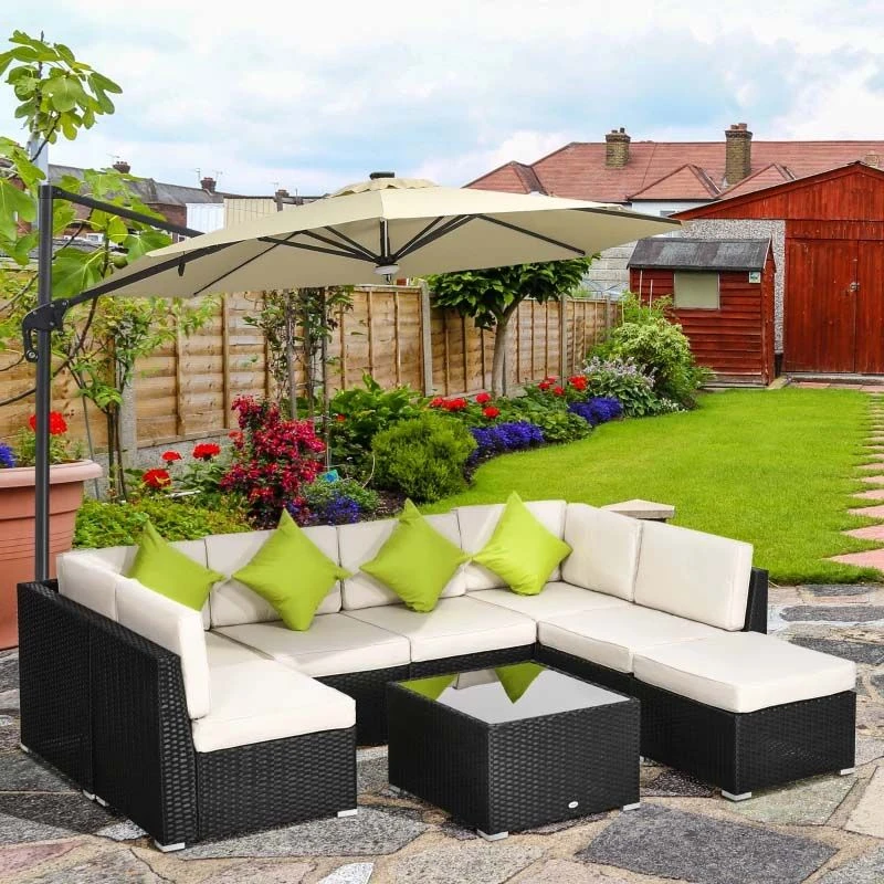 Outsunny 8 Piece Rattan Garden Furniture Set - Black - 860-096V00BK - Image 10