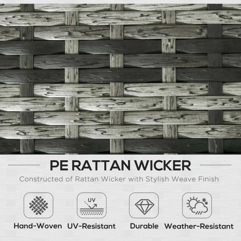 Outsunny 7-Seater Rattan Garden Furniture Set - Grey - 860-120V70GG - Image 4