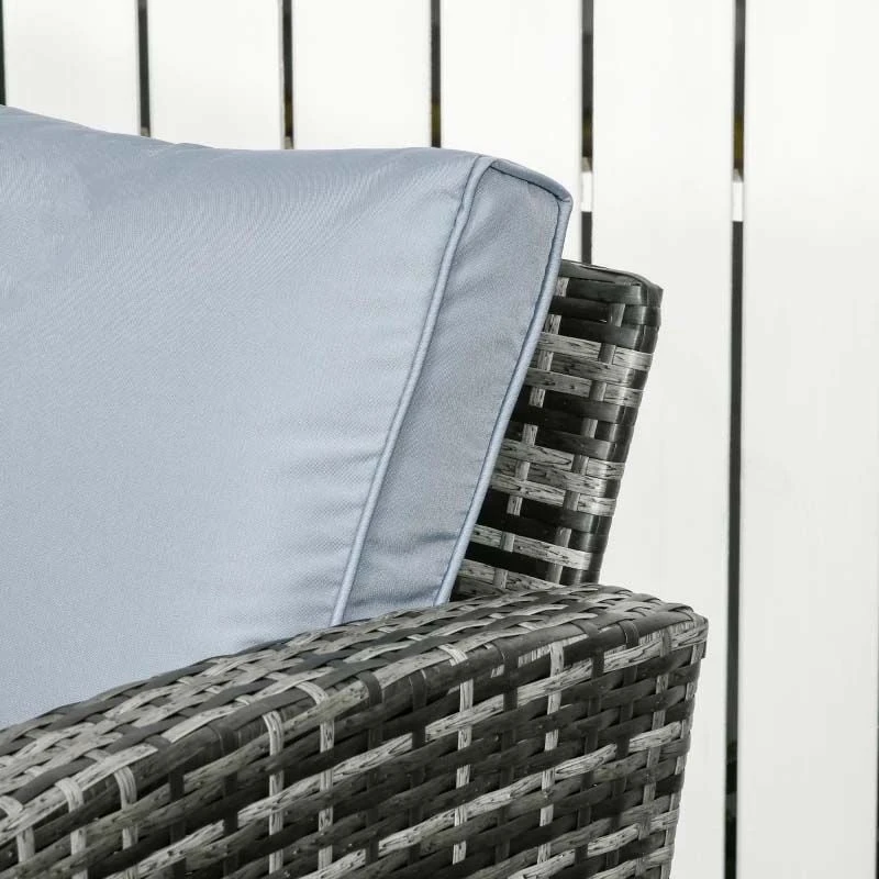 Outsunny 7-Seater Rattan Garden Furniture Set - Grey - 860-120V70GG - Image 8