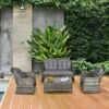 Outsunny 4-Seater Rattan Garden Furniture Set - Grey - 860-124