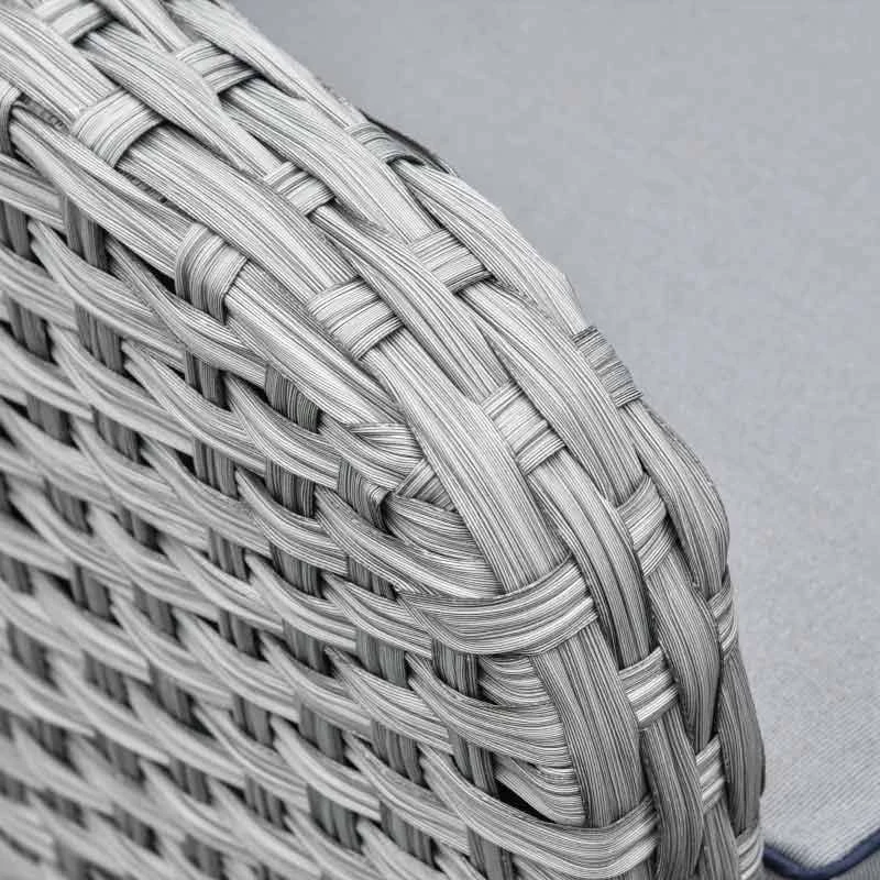 Outsunny 6-Seater Rattan Wicker Dining Table & Chairs Set With Cushions - Grey - 860-136V70 - Image 8