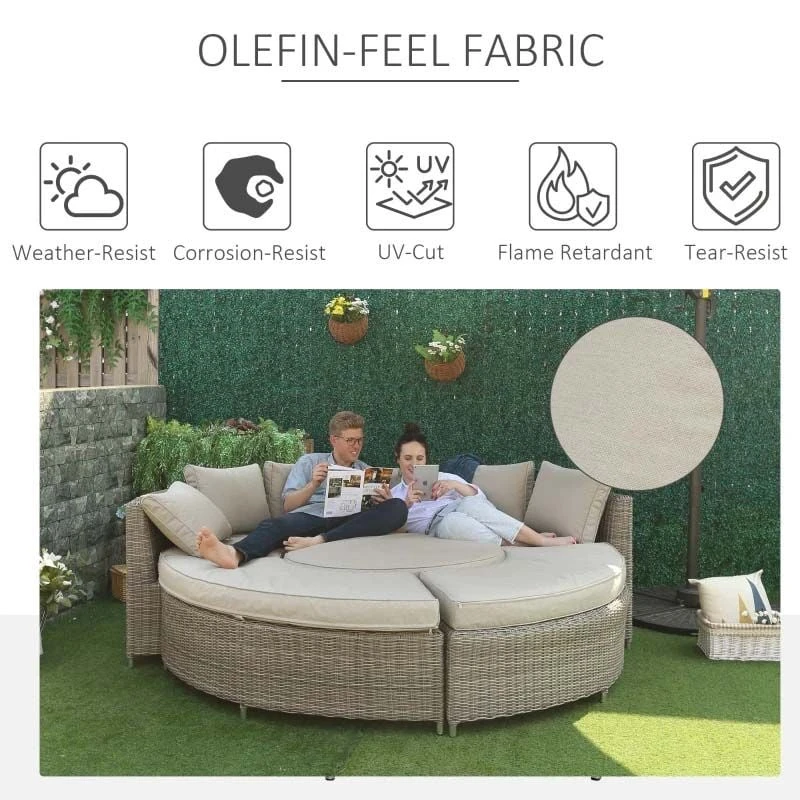 Outsunny 8-Seater Rattan Garden Furniture Set - Grey/Brown - 860-169 - Image 7