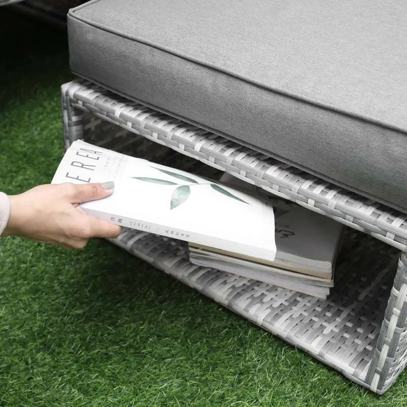 Outsunny 2-Seater Rattan Garden Furniture Set With Canopy - Grey - 860-171 - Image 8