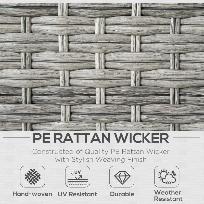 Outsunny 5-Seater Rattan Garden Furniture Set - Grey - 860-180 - Image 4
