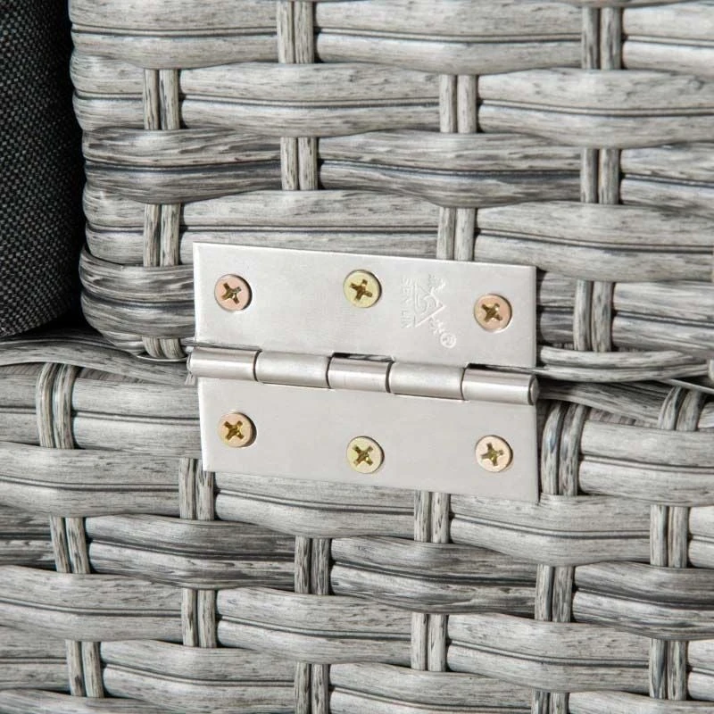 Outsunny 5-Seater Rattan Garden Furniture Set - Grey - 860-180 - Image 8