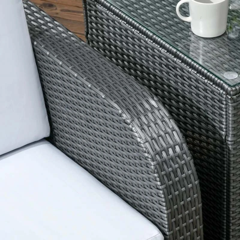 Outsunny 7-Seater Rattan Garden Furniture Set - Grey - 860-251V70GY - Image 9