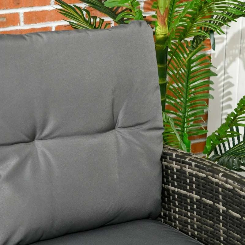 Outsunny 5-Seater Rattan Garden Furniture Set - Grey - 860-292V00GG - Image 8