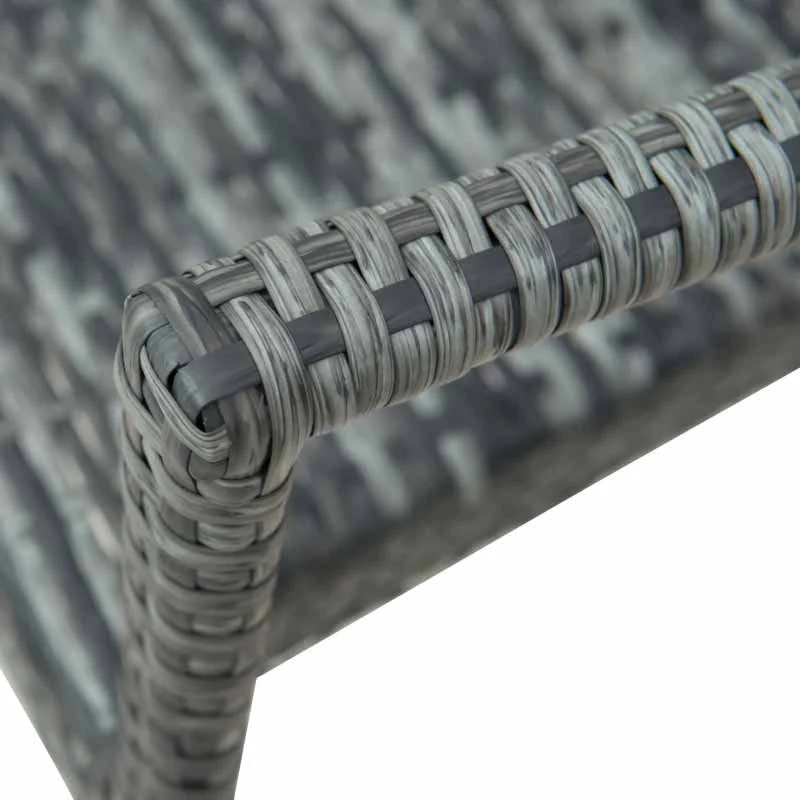 Outsunny 6-Seater Dining Rattan Wicker Table & Chairs Set - Grey - 861-026GY - Image 7