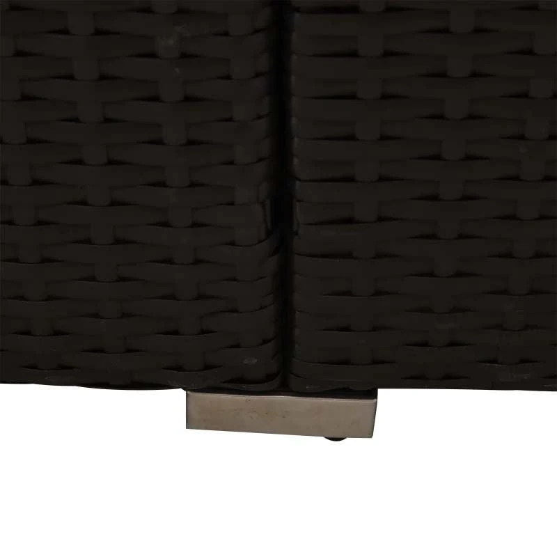 Outsunny 2-Seater Rattan Sun Lounger Set With Table - Brown/White - 862-013 - Image 8