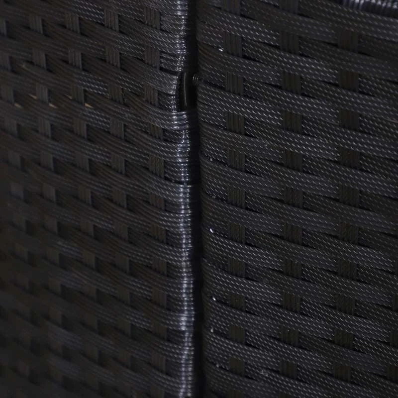 Outsunny 4-Seater Rattan Garden Day Bed With Canopy - Black/Beige - 862-021V70BK - Image 8