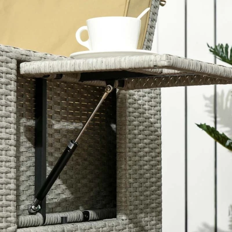 Outsunny 5 Piece Rattan Sun Lounger Set - Beige - 862-067V71BG - Image 8