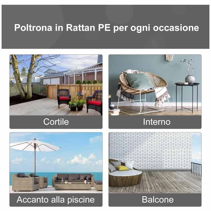 Outsunny Teardrop PE Rattan Egg Chair - Grey - 867-047V70GY - Image 9