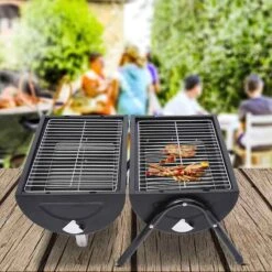Outsunny Portable Charcoal BBQ Grill - Black - 01-0560