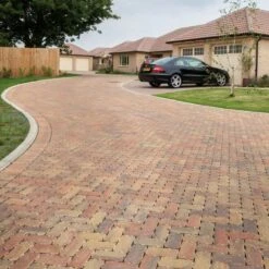 Brett Omega Flow Permeable Block Paving Rectangular 80mm Brick Pack Of 308 - Autumn Gold - OF80AG