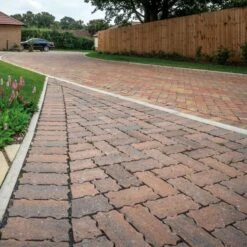 Brett Omega Flow Permeable Block Paving Rectangular 60mm Brick Pack Of 404 - Burnt Oak - OF60BO