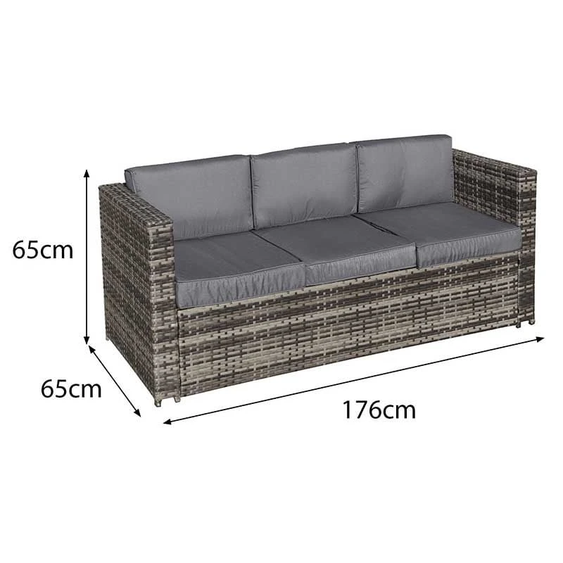 Oseasons® Malta Rattan 9 Seater U-Shape Set - Walnut Grey - 106278 - Image 3