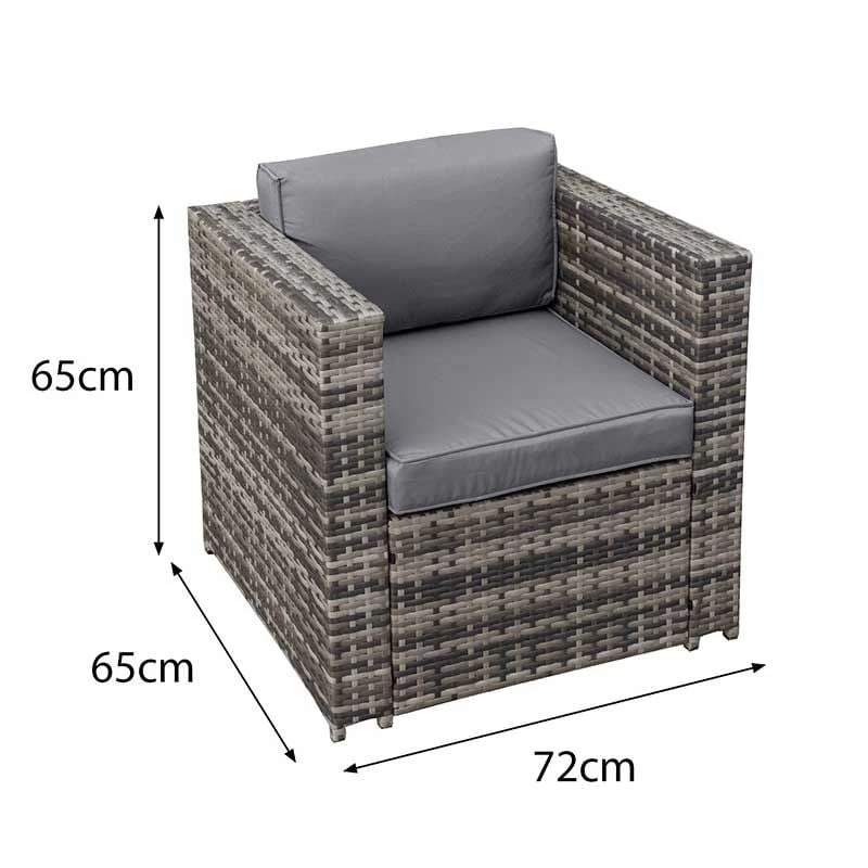 Oseasons® Malta Rattan 9 Seater U-Shape Set - Walnut Grey - 106278 - Image 6
