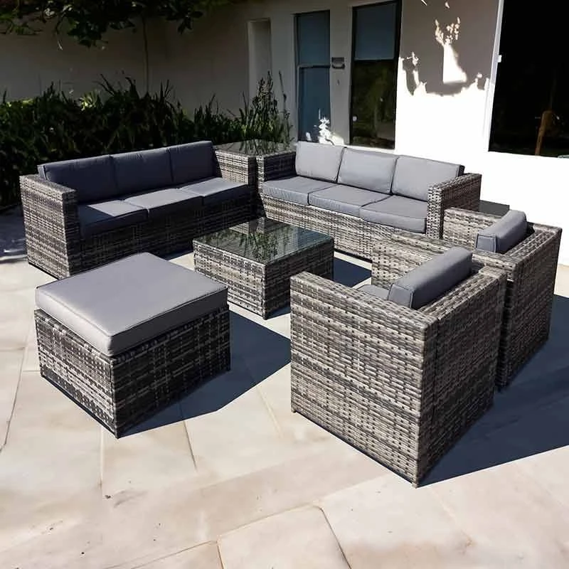 Oseasons® Malta Rattan 9 Seater U-Shape Set - Walnut Grey - 106278