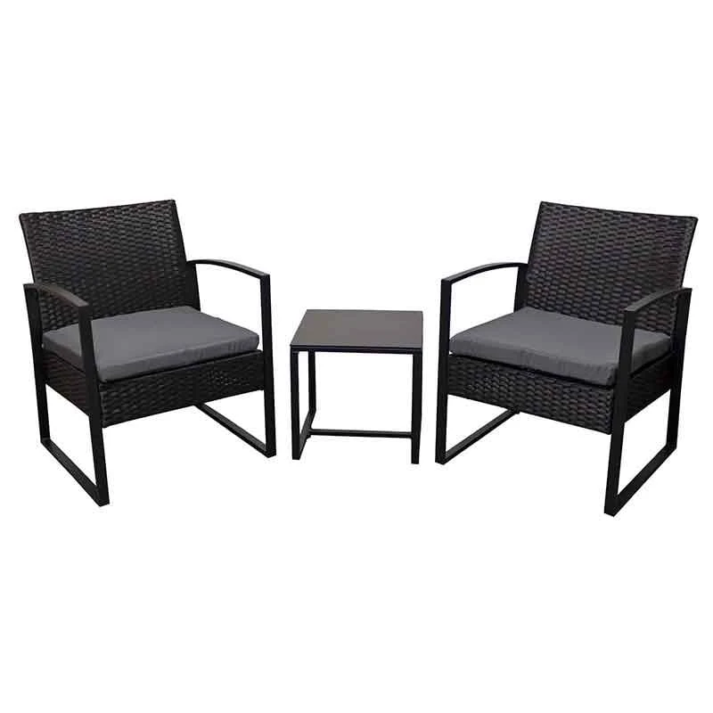 Oseasons® Cumberland KD Rattan Bistro 2 Seat Tea For Two Set - Black - 106982