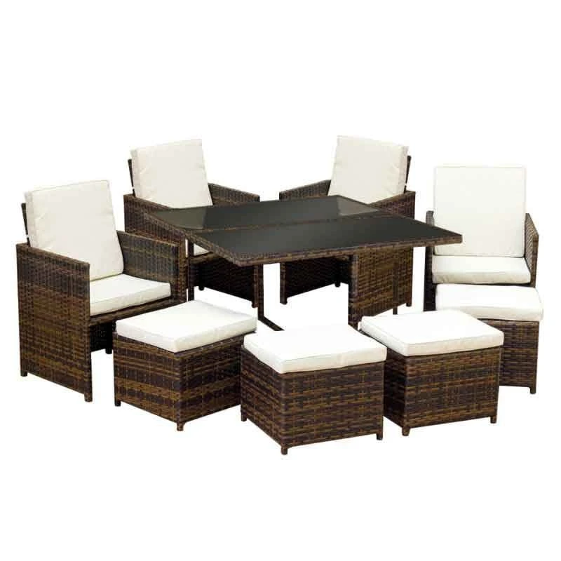 Oseasons® Cube KD Rattan 4-8 Seat Dining Set - Dark Brown - 106987 - Image 2