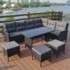 Oseasons® Fiji KD Rattan 8 Seat Corner Dining Set - Black - 106988