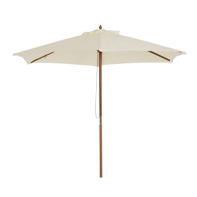 Outsunny 2.5 M Wooden Umbrella Parasol - Cream - 01-0212 - Image 2