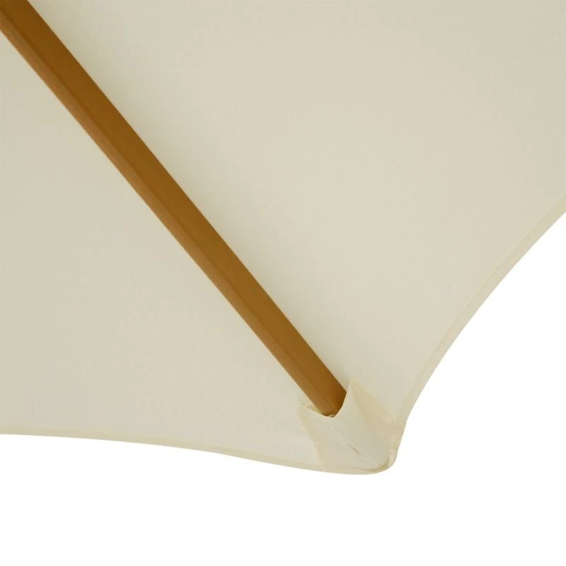 Outsunny 2.5 M Wooden Umbrella Parasol - Cream - 01-0212 - Image 4