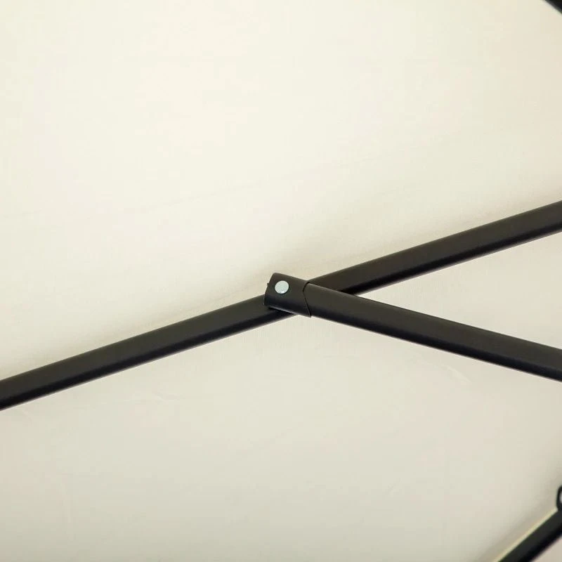 Outsunny 3m Banana Hanging Rattan Set Umbrella Cantilever Parasol - Cream White - 01-0218 - Image 6