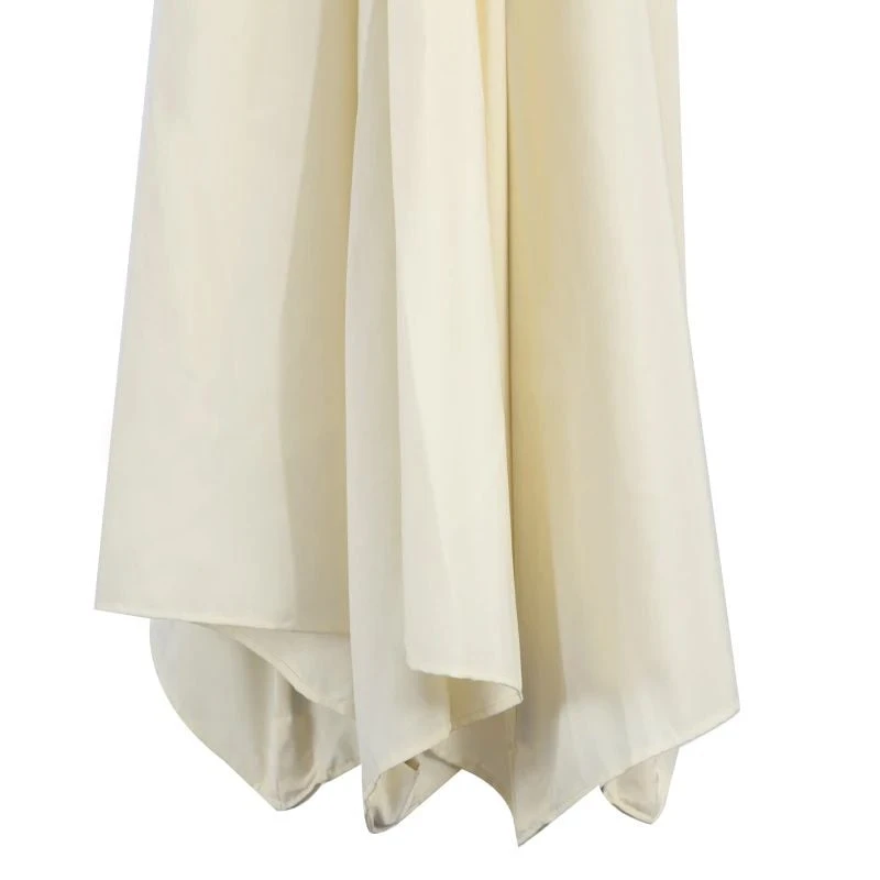 Outsunny 3m Banana Hanging Rattan Set Umbrella Cantilever Parasol - Cream White - 01-0218 - Image 4