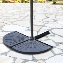 Outsunny Set Of Two Fan-Shaped Parasol Umbrella Weights - Bronze - 01-0221