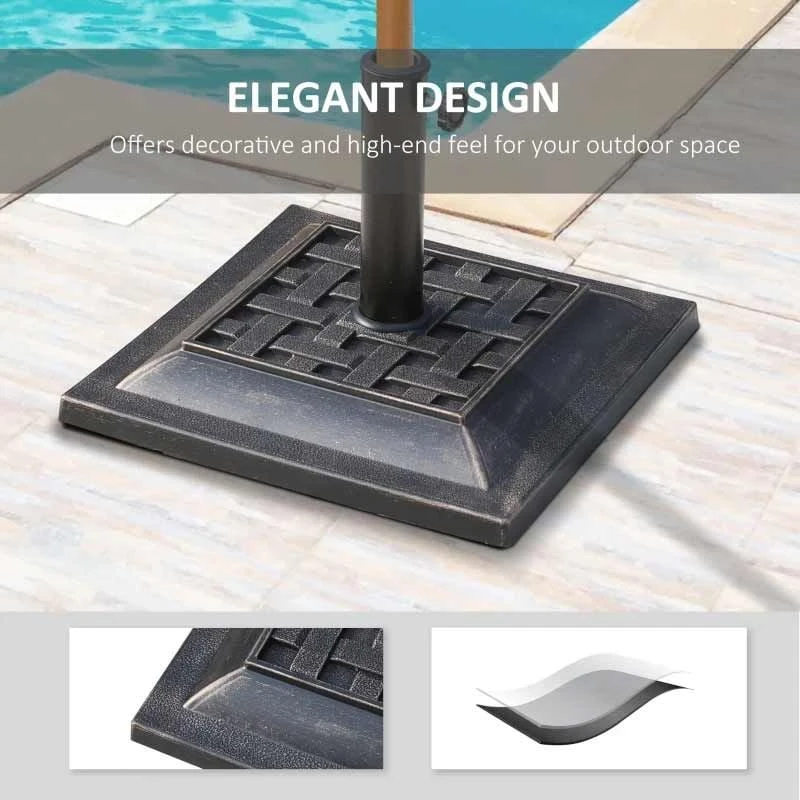 Outsunny Square Shape Umbrella Stand - Bronze - 01-0415 - Image 8