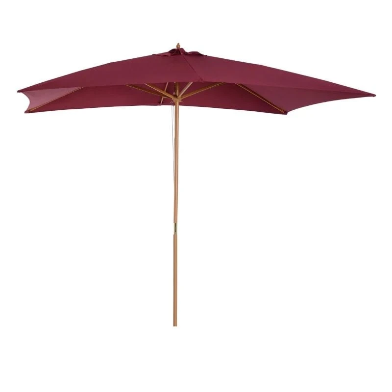 Outsunny 3x2m Wooden Garden Parasol - Wine Red - 01-0581 - Image 2